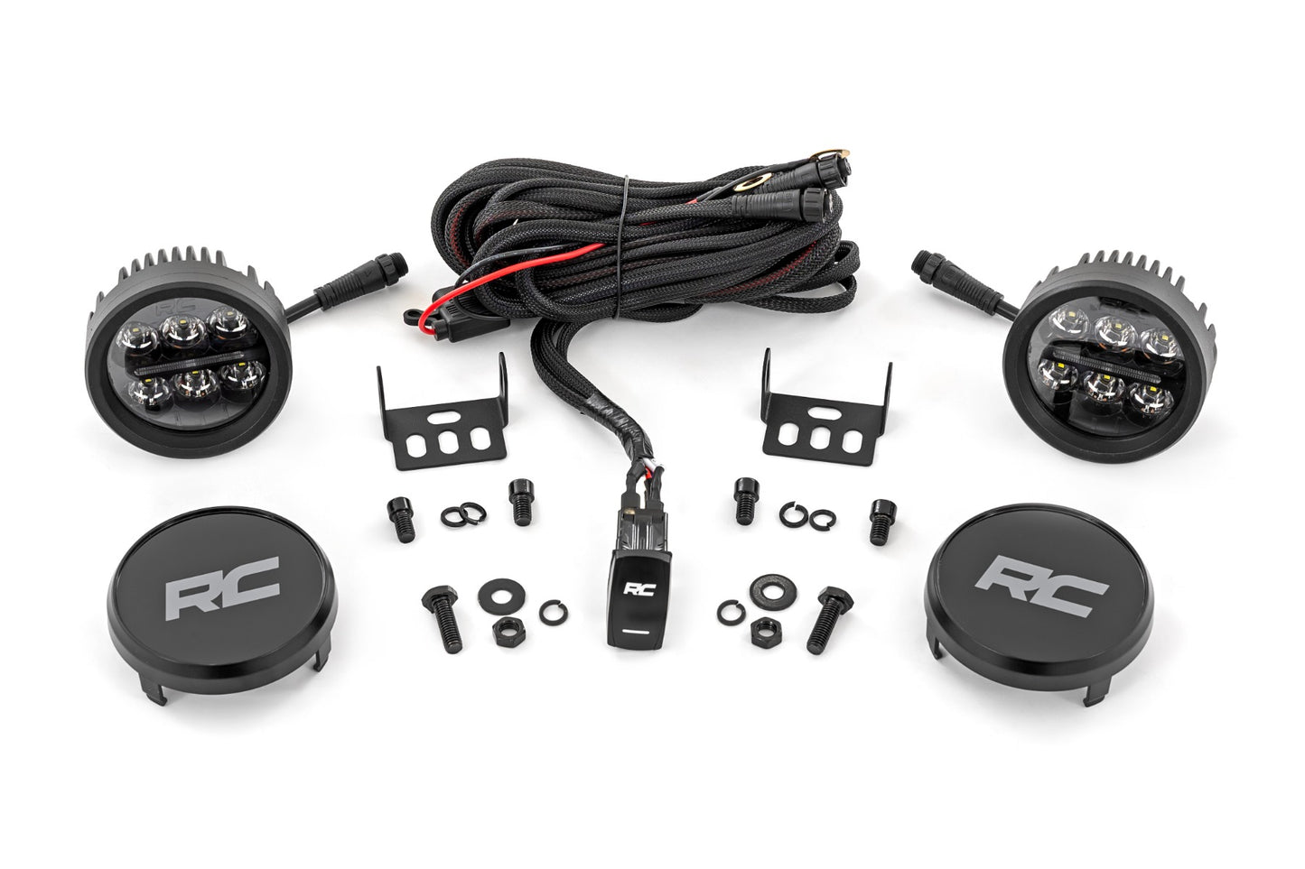 Black Series Round LED Light Pair | 3.5 Inch | Amber DRL