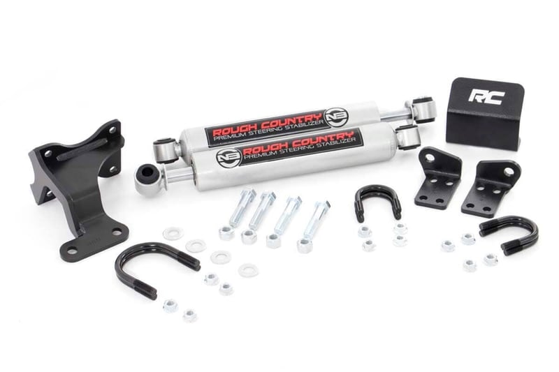 Rough Country N3 Dual Steering Stabilizer for 07-18 Jeep Wrangler JK - 8734930