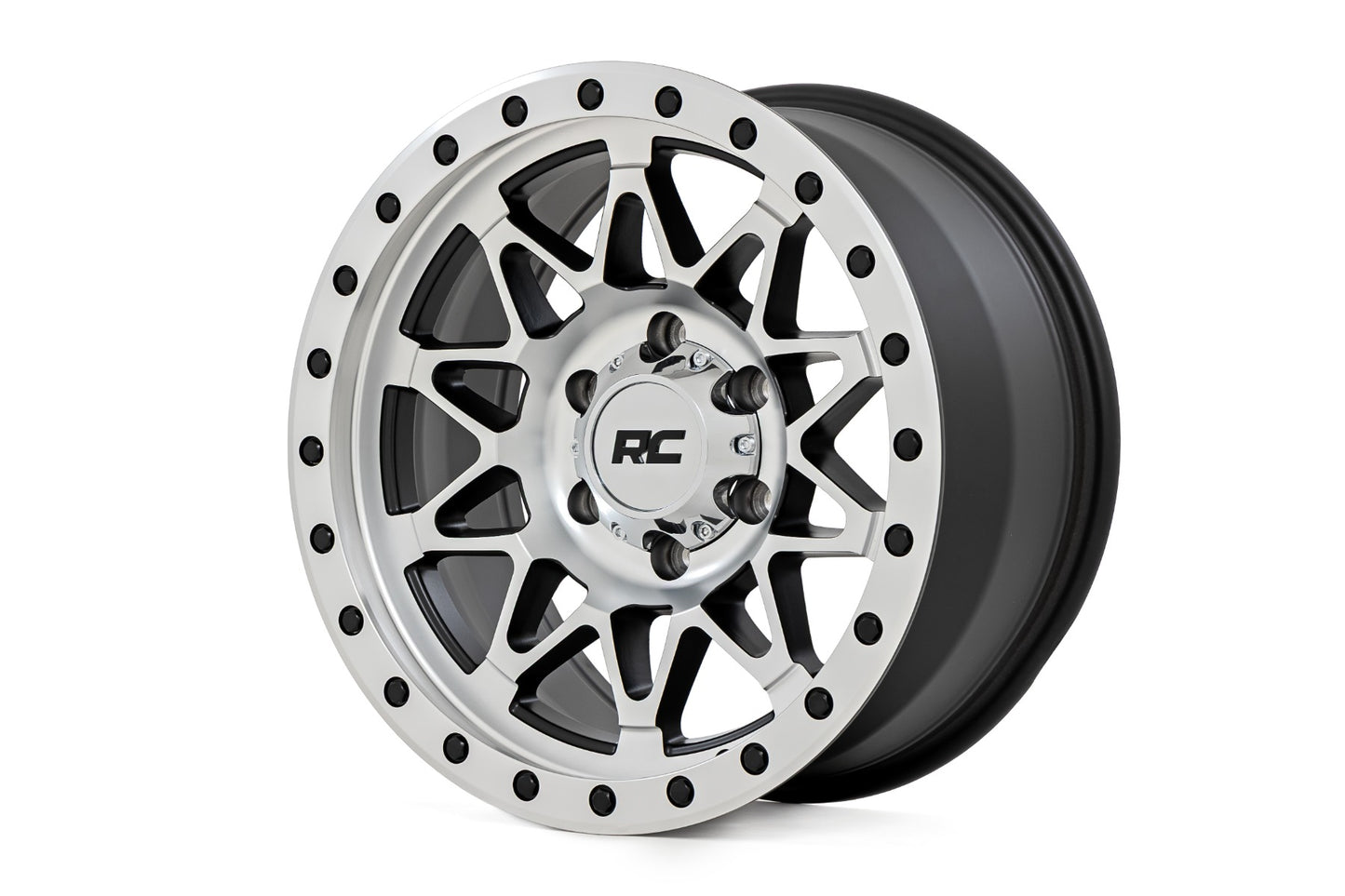 Rough Country 78 Series Wheel | Simulated Beadlock | Full Machine | 17x8.5 | 6x5.5 | +0mm