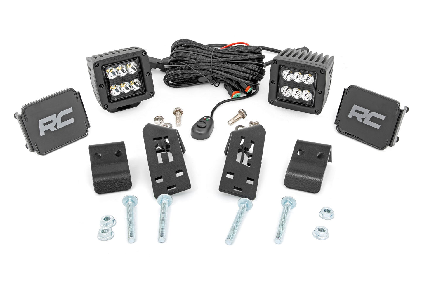 LED Light Kit | "A" Pillar Mount | 2" Black Pair | Spot | Polaris RZR PRO XP
