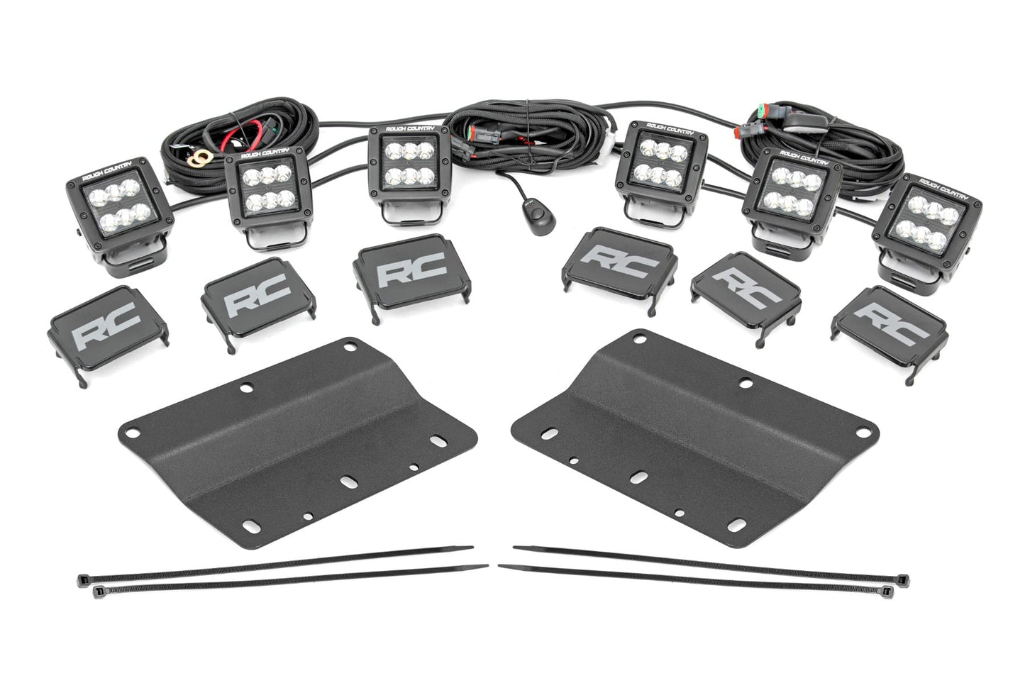 LED Light Kit | Fog Mount | Triple 2" Black Pair | Spot/Flood | Ford Bronco (21-26)