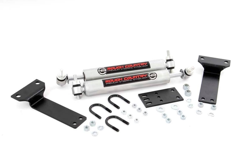 Rough Country N3 Steering Stabilizer Dual | 2-8 Inch Lift | Ford Excursion (00-05)/Super Duty (99-04) 8749030