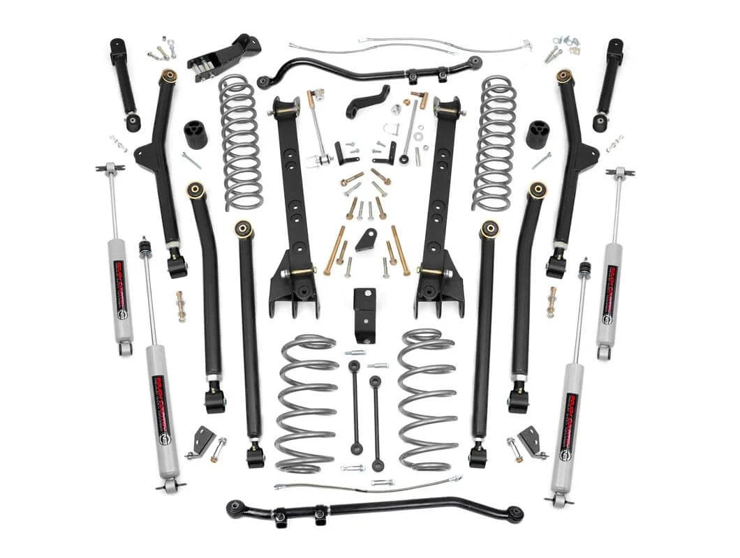 Rough Country 4 Inch Lift Kit Long Arm | Jeep Wrangler TJ 4WD (1997-2006)-66330