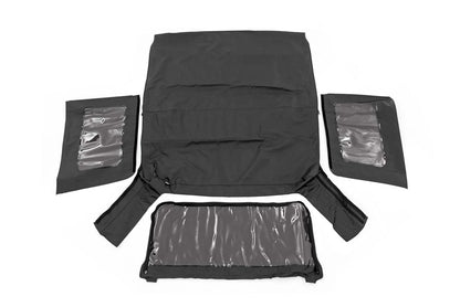 Rough Country Jeep Soft Top Black Denim 10-18 Wrangler JK 2 Door | RC85460.35