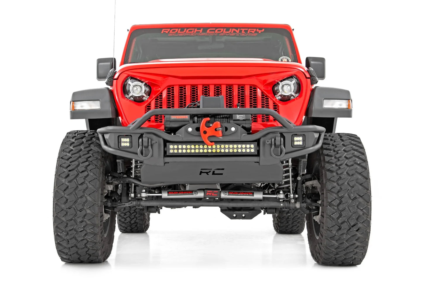 Rough CountryFront Winch Bumper Tubular | Skid Plate | Jeep Gladiator JT/Wrangler JK & JL/Wrangler Unlimited- 10647