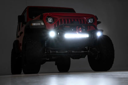 Rough CountryFront Winch Bumper Tubular | Skid Plate | Jeep Gladiator JT/Wrangler JK & JL/Wrangler Unlimited- 10647