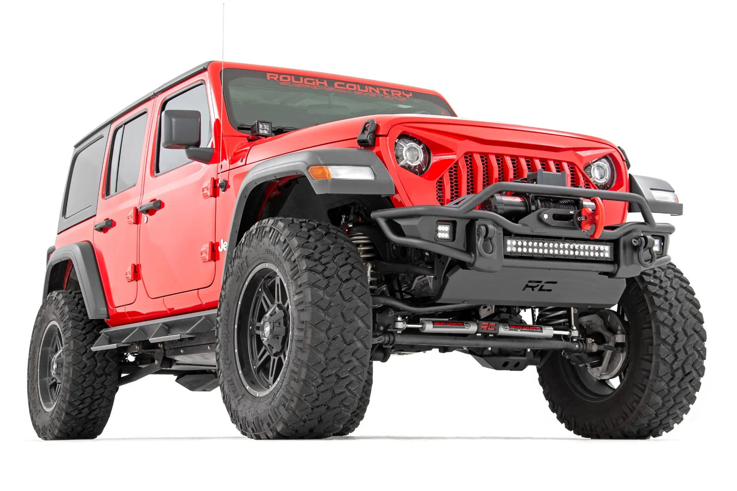 Rough CountryFront Winch Bumper Tubular | Skid Plate | Jeep Gladiator JT/Wrangler JK & JL/Wrangler Unlimited- 10647