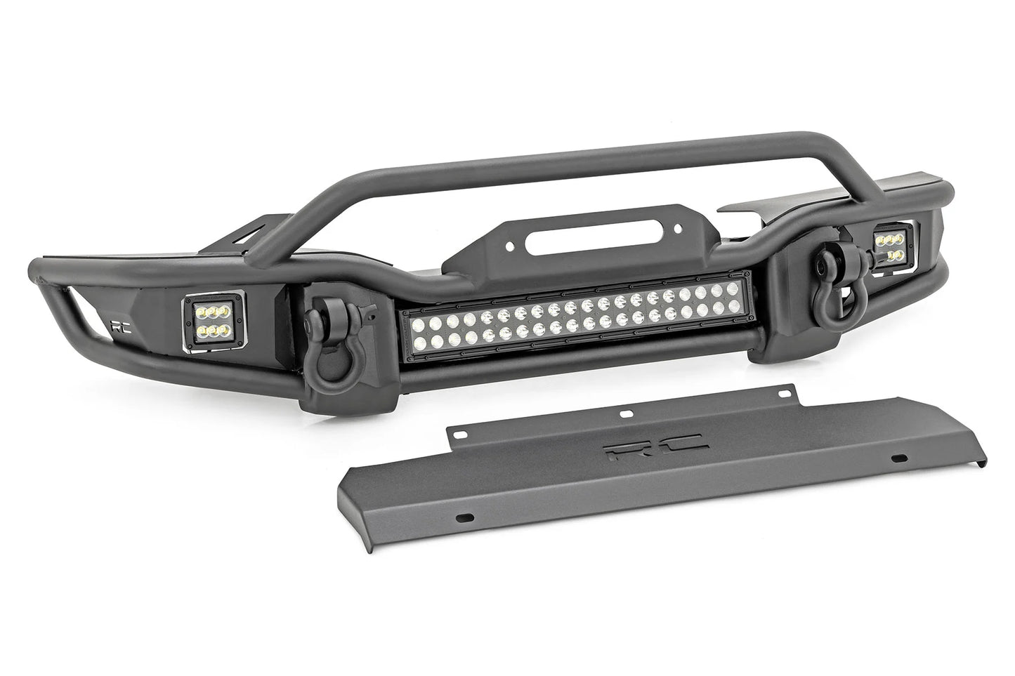 Rough CountryFront Winch Bumper Tubular | Skid Plate | Jeep Gladiator JT/Wrangler JK & JL/Wrangler Unlimited- 10647